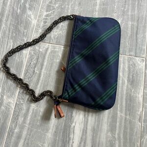 J. Crew Navy and Brown Clutch